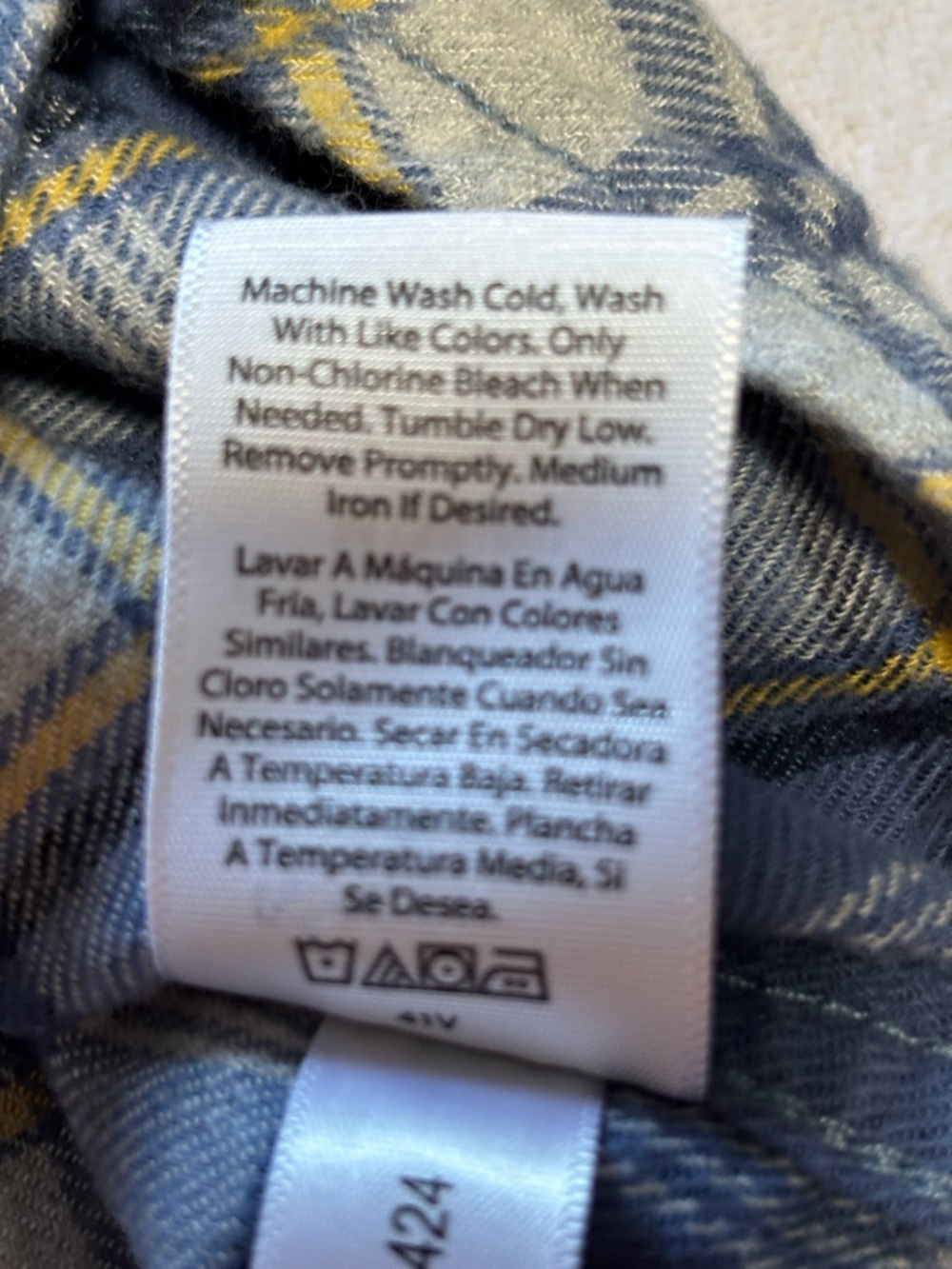 George Men’s Plaid Button Up Shirt - Size Medium - Blue & Yellow Soft Blend - Picture 8 of 9